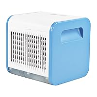 Comfort Zone CZAC10BL 3-Speed Personal Evaporative Air Cooler, Mini Portable Air Conditioner with Top-Fill Water Tank, Runs 5 Hours on Single Tank, Blue
