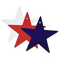 55835 10-Pack Star Cutouts, 5 Inch, Red/White/Blue