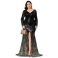 Women's Plus Size Sequin Dress Luxurious Style Formal Cocktail Evening Party Maxi Dresses