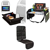Lusso Gear Kids Tray Table Cover - Black, Kids Travel Tray - Black, and Baby Car Seat Protector - Black