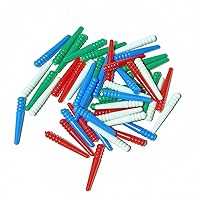 WE Games 48 Standard Plastic Cribbage Pegs w/a Tapered Design in 4 Colors - Red, Blue, Green & White