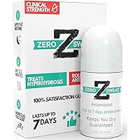 ZeroSweat Antiperspirant Deodorant | Clinical Strength Hyperhidrosis Treatment - Reduces Armpit Sweat 1.2 Fl.Oz (1 Pack)