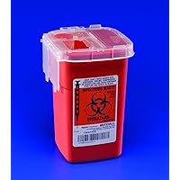 Sharpsafety Autodrop Phlebotomy Container Red/1 qt./6 1/4x4 1/2x4 1/4 inches/1