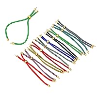 10Pcs Nylon Twisted Cord Bracelet Making Adjustable Slider Bracelets with Golden Brass Findings for DIY Jewelry Making Accessories 9 inch(22.12cm)