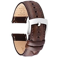 OTTOODY Leather Watch Bands Quick Release, Elegant Top Grain Leather Watch Straps for Men & Women, Choice of Color & Width - 18mm, 19mm, 20mm, 21mm or 22mm Wristbands Bracelet for Watch & Smartwatch