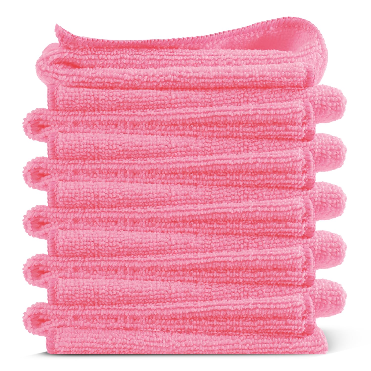 Hearth & Harbor Microfiber Cleaning Cloth, Microfiber Towels for Cars 12 Pack Washcloths, Pink Cleaning Rags, Reusable Microfiber Towel, Microfiber Cloth Rags for Cleaning, Lint Free Cloth