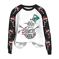 SNKSDGM Christmas Shirts Womens Merry Christmas Plaid Sweatshirt Funny Xmas Raglan Long Sleeve Crewneck Pullover Tee Shirt