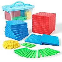Plastic Base Ten Blocks Set,Maths manipulatives for 2nd Grade classrooms.Place Value Blocks,Counting Cubes to Help Kids Learn Maths (1)