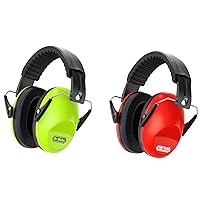 Dr.meter Noise Cancelling Ear Muffs, Green+Red