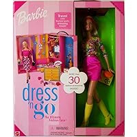Mattel Barbie Dress 'N Go Fashion Case, Doll, Outfits, 30+ Fashion Accessories
