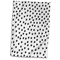 3D Rose Dalmation Spots Dogs Animal Print Black and White Hand/Sports Towel, 15 x 22