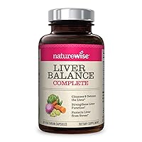 NatureWise Liver Detox Cleanse Supplement (30 Servings) Triple Repair Formula with Milk Thistle, Turmeric, Reishi & Kudzu to Encourage Toxin Removal & Support Normal Function (60 Veg Capsules)