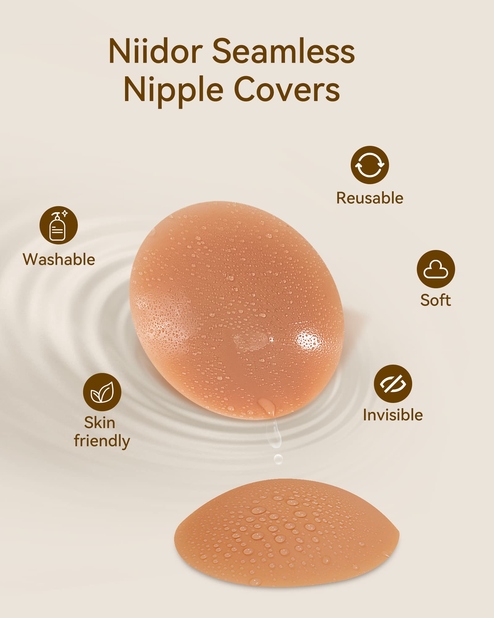 Niidor Boob Tape for Breast Lift, Push Up Breast Tape for Large Breast with Nipple Cover for Women, Pasties with Travel Case