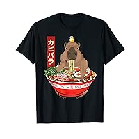 Kawaii Capybara Eating Ramen Noodles Anime Japanese T-Shirt