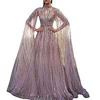 Quinceanera Dresses,Women's Temperament Mesh Fringe Sequin Long Sleeve Waist Pinched Fishtail Dress Evening Gow