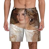 Princess Diana Mens Casual Swim Trunks Board Shorts Surf Board Shorts Quick Dry with Mesh Lining Drawstring Swimsuit