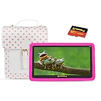LINSAY Kids Tablet 2GB+32GB Wi-Fi Bluetooth Dual Camera, Newest Android OS, Learning Apps with Ultra-Protective Kid-Proof case Children pad Bundle with Bag and Micro SD Card 64GB