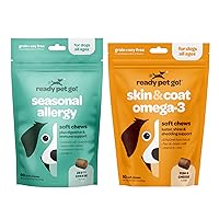 Omega 3 & Allergy Chews for Dogs | Probiotics & Allergy Immune Supplements for Itch & Allergy Relief | Fish Oil for Dog Shedding, Skin Allergy, Itch Relief | 90 Chews Each