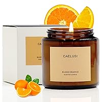 Candles for Home Scented Aromatherapy Candles Natural Soy Wax Candles Gifts for Women/Men Premium Candle with Essential Oils Long Lasting Amber Jar Candles(Citrus Sweet Orange 1 Jar 4.5 oz)