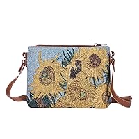 Signare Tapestry Van Gogh Yellow Cross Body Bag Women, Art History Inspired Handbags for Women, Unique Tapestry Bags for Women