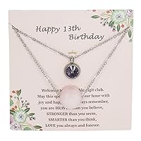 Happy Birthday Gifts for a 13 Year Old Girl Birthstone Personalized Layered Chain Necklaces for Teen Girls