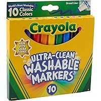 Crayola Ultraclean Broadline Classic Washable Markers (10 Count), (Pack of 3)