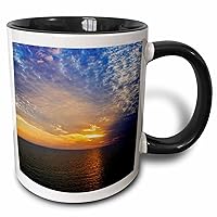 3dRose Sunset from Fort Myers Beach, Florida-US10 AJE0172-Adam Jones Two Tone Mug, 11 oz, Black/White