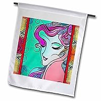 3dRose Art Nouveau woman. Modernist goddess of charm and beauty awesome gift - Flags (fl-376049)