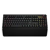 Das Keyboard 5QS Smart RGB Programmable Mechanical Keyboard for Work & Gaming, Soft Tactile Mechanical Switches, Built-in RGB Profiles, Palm Rest, Volume Knob, Aluminum Top (104 Keys, Black)