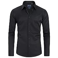 Alimens & Gentle Slim Fit Mens Dress Shirts Long Sleeve Dress Shirts for Men Stain Sheild Button Down Shirt Men Big