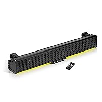 BOSS Audio Systems BRT34A ATV UTV Sound Bar System - 34 Inches Wide, IPX5 Rated Weatherproof, Bluetooth, Amplified, 3 inch Speakers, 1 Inch Horn Loaded Tweeters, Easy Installation for 12 Volt Vehicles