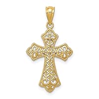 14k Polished Filigree Cross Pendant Fine Jewelry Gift For Her For Women