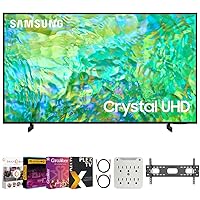 Samsung Crystal UHD LED 4K Smart TV Bundle with Premiere Movies Streaming + 37-100 Inch TV Wall Mount + 6-Outlet Surge Adapter + 2X 6FT 4K HDMI 2.0 Cable (2024 Model) (2023, 43 Inch)