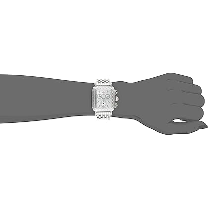 MICHELE Women's MWW06P000099 Deco Analog Display Swiss Quartz Silver Watch