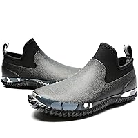 Unisex Waterproof Garden Shoes Ankle Rain Boots Mud Muck Rubber Slip-On Footwear with Comfort Insole for Women Men