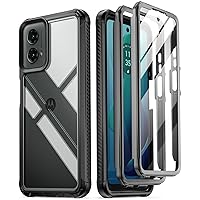 Poetic Guardian Case for Motorola Moto G 5G 2024 [Not Fit 2023 Version], [20FT Mil-Grade Drop Tested], Full-Body Shockproof Cover with Built-in Screen Protector, Black/Clear