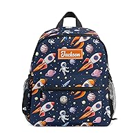 Custom Galaxy Space Kid's Backpack Personalized Backpack with Name/Text Preschool Backpack for Boys Customizable Toddler Backpack for Girls with Chest Strap