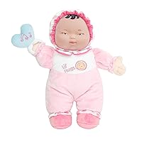 JC Toys Lil’ Hugs Asian Pink Soft Body - Your First Baby Doll – Designed by Berenguer – Ages 0+, Light Pink, 12 inches