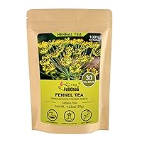 Fennel Tea Bags, 30 Teabags, 4g/bag - Premium Whole Fennel Seeds - Non-GMO - Caffeine-free - Helps Improve Digestion & Immune System