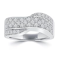 1.25 ct Ladies Round Cut Diamond Anniversary Ring in 14 kt White Gold