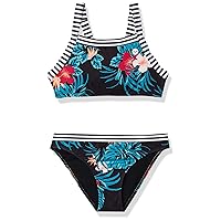 Roxy Girls' Island Trip Crop Top Swimsuit Set