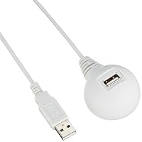 バッファロー Buffalo BSUC20EDWH USB Extension Cable, 2.0 Compatible, Stand Included, 6.6 ft (2.0 m), White