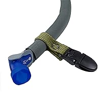 Drink Tube Lanyard Clip. Secure your drink tube to your hydration backpack strap or clothing. (OD Green)