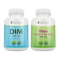 Purely Holistic Dim 400mg & Bioperine + Vitex Chaste Berry 650mg Bundle - 270 Vegan Capsules - Made in The USA