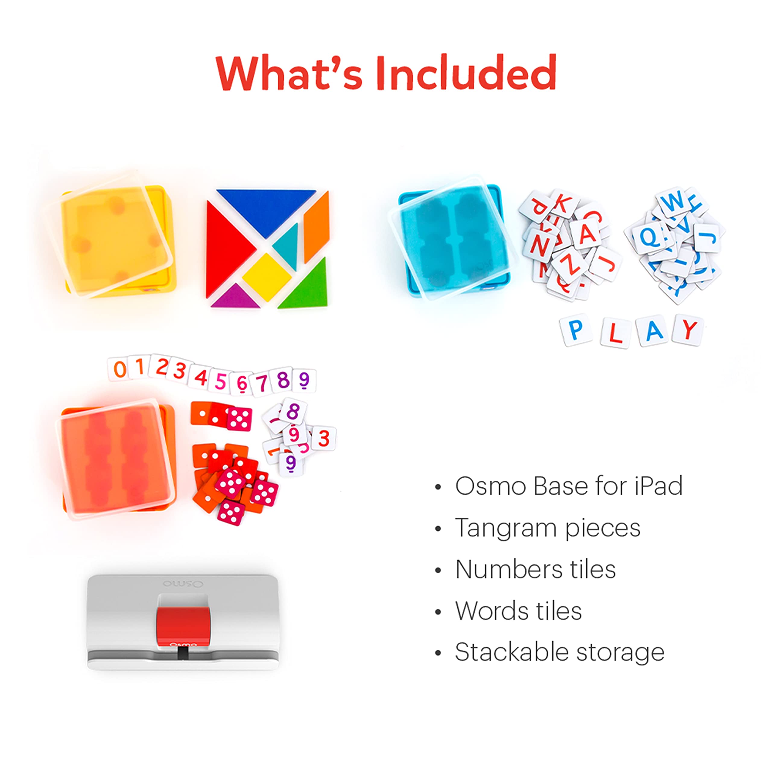 Osmo - Genius Starter Kit for iPad & iPhone - 5 Educational Learning Games - Ages 6-10 - Math, Spelling, Creativity & More - STEM Toy Gifts for Kids, Boy & Girl - Ages 6 7 8 9 10 (Osmo Base Included)