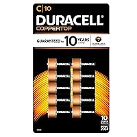 DURACELL 80240709 Coppertop Alkaline Batteries C - 10 pk