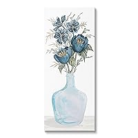 Stupell Industries Blue Poppies Blossoms Transparent Glass Vase Bouquet, Design by Cindy Jacobs
