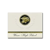 Wasco High School (Wasco, CA) Graduation Announcements, Presidential style, Basic package of 25 Cap & Diploma Seal. Black & Gold.