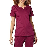 Amazon Essentials Women's Classic Fit Split Neck Crew Scrub Top (Available in Plus Size)