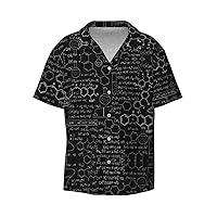 Ack Grey White Camo Print Mens Casual Button Down Shirts Short Sleeve Wrinkle Free Summer Dress Shirt with Pocket